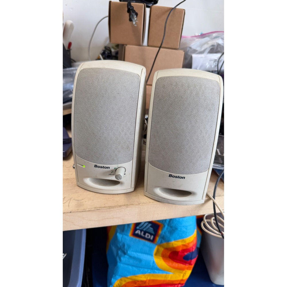 Boston Acoustics BA265 Powered Computer Speakers Multimedia System Beige